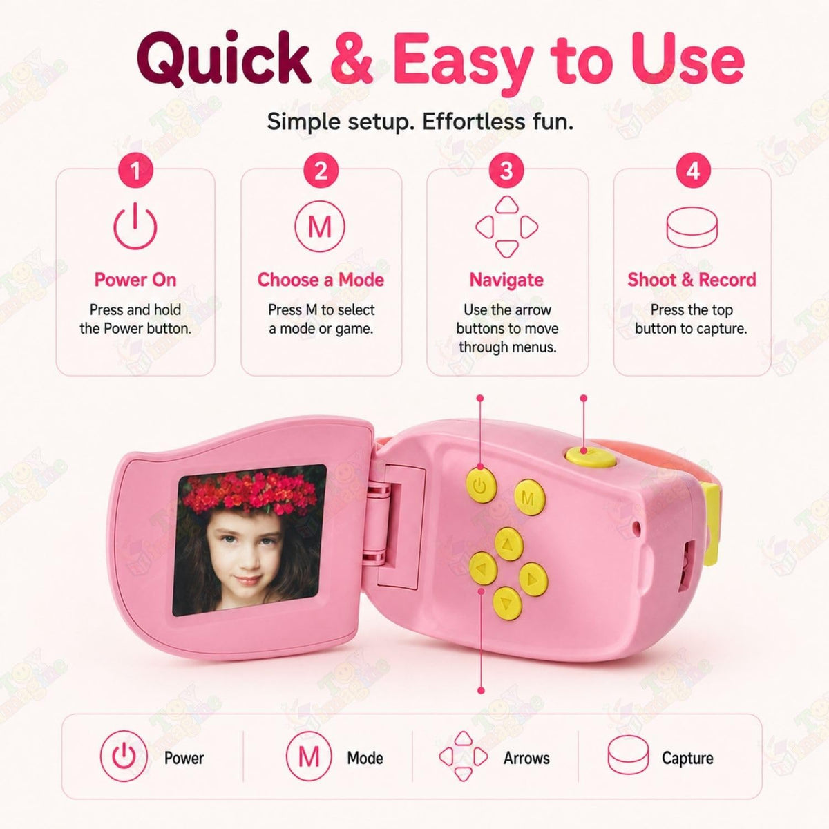 Toy Imagine Kids Digital Camera 1080P with 2-Inch Screen & Games