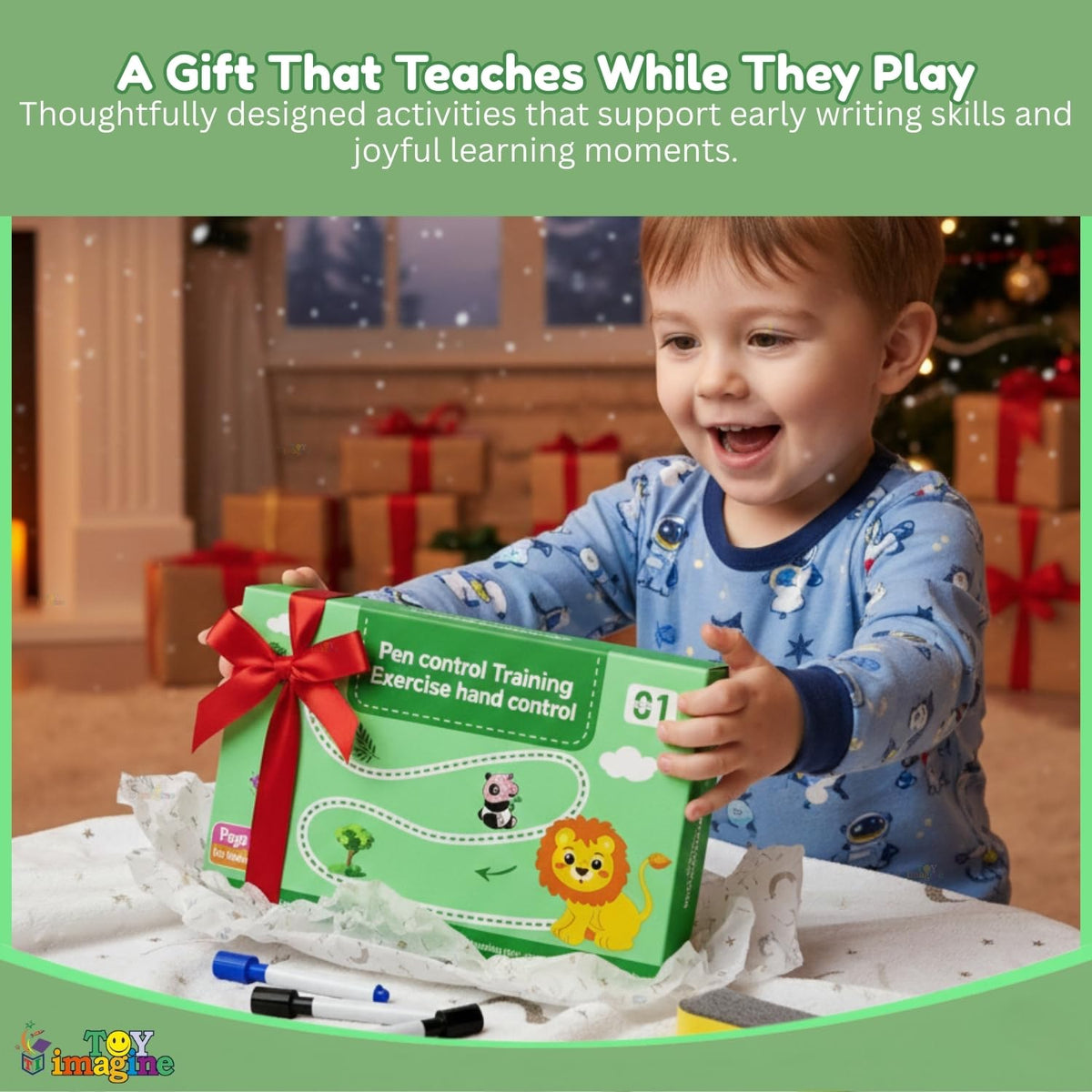 Toy Imagine Reusable Tracing Copybook Kit with Magic Pen for Kids 3-8