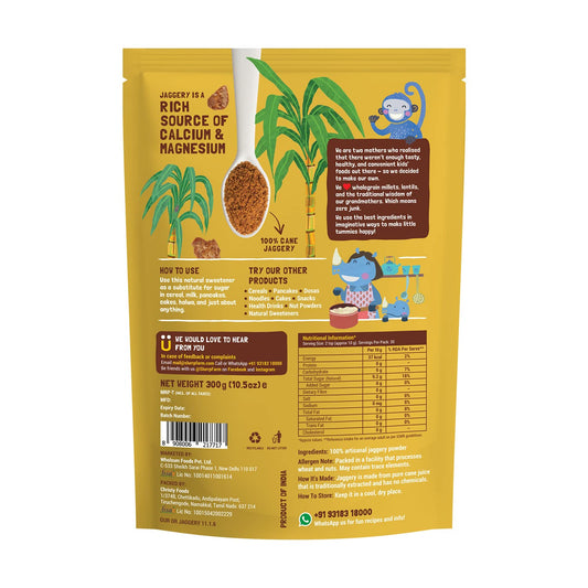 Slurrp Farm Jaggery/Gur/Gud Powder | Healthy Sugar Subsitute | Unbleached Jaggery | Sulphate Free, 300g