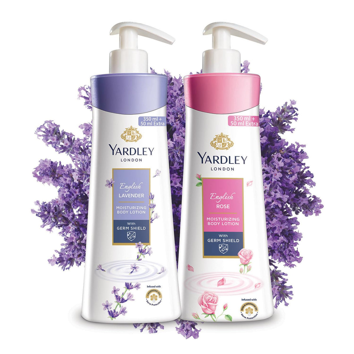Yardley London English Lavender Moisturizing Body Lotion With Germ Shield| Infused With Lavender Oil| Daily Use Hand & Body Lotion With Natural Floral Extracts For Women| 600ml