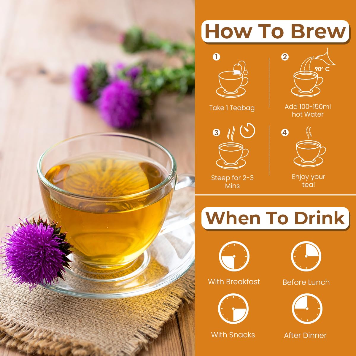 BLUE TEA - Liver Cleanse Tea - 60 Tea Bags - Plant Based | Helps with Fatty Liver Detox | Improves Liver Health | Milk Thistle, Manjistha, Haritaki, Pippali | Caffeine Free - Herbal Tea | Ziplock Pack