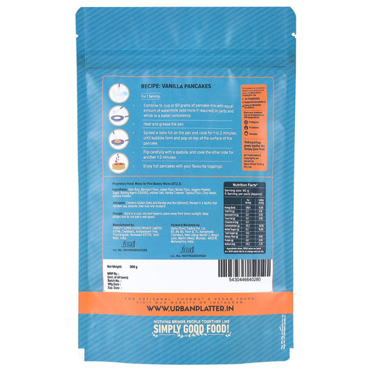 Urban Platter Vanilla Pancake Mix, 300g (Refined Flour Free | Instant Mix | Breakfast Essential)