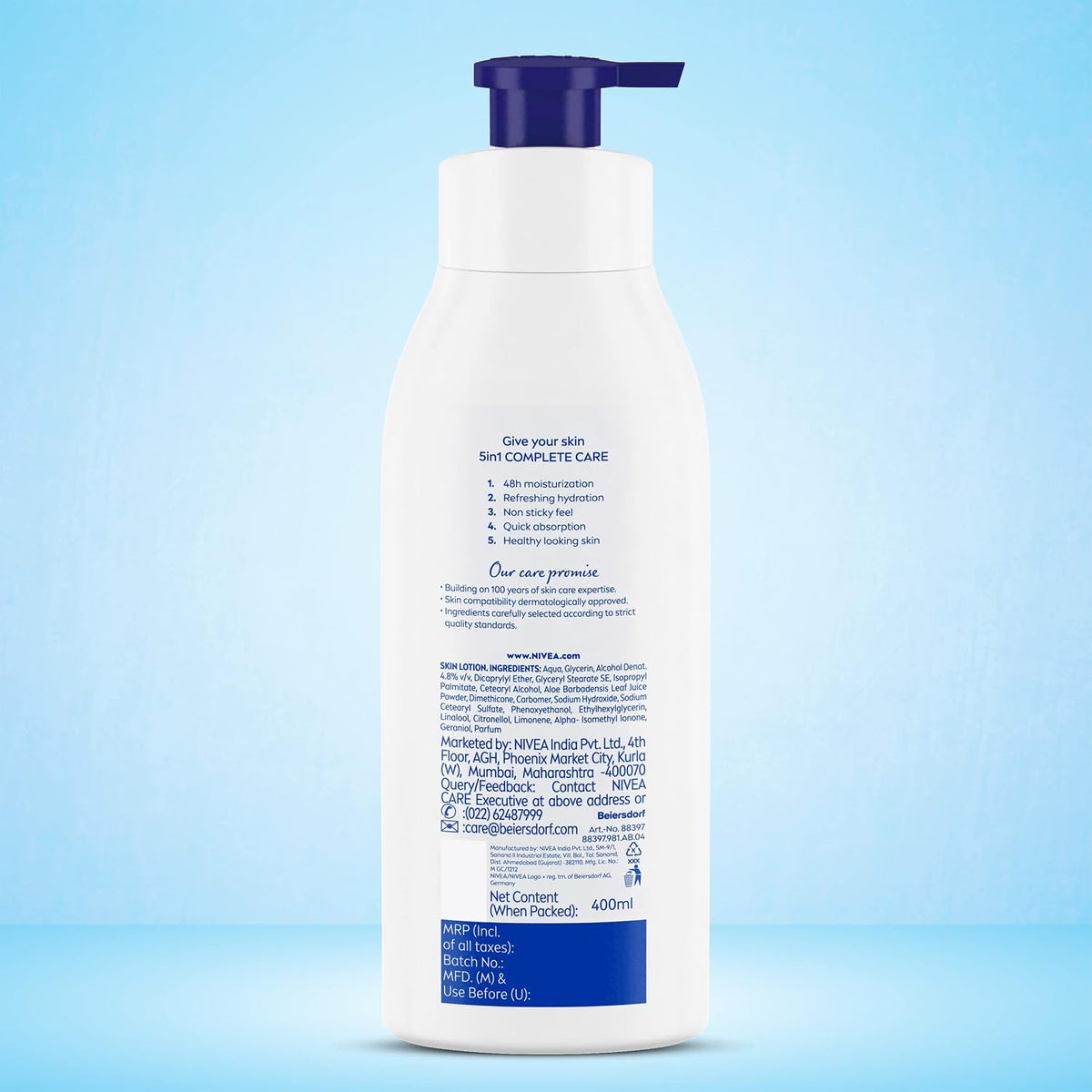 Nivea Aloe Hydration Body Lotion, 400ml (Pack of 2)