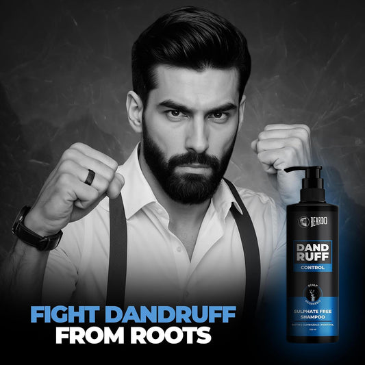 Beardo Dandruff Control Sulphate Free Shampoo for men 200 ml | Anti Dandruff | Sulphate and Paraben Free | Climbazole, Menthol & Biotin for Dandruff Control & Itchy Scalp