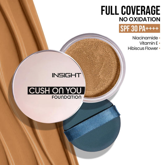 INSIGHT Cosmetics Cush On You Foundation Mocha Glow | Lightweight Liquid Foundation for Smooth Natural Finish | Buildable Coverage Makeup Base for Everyday Use | Long Lasting Face Makeup-20g