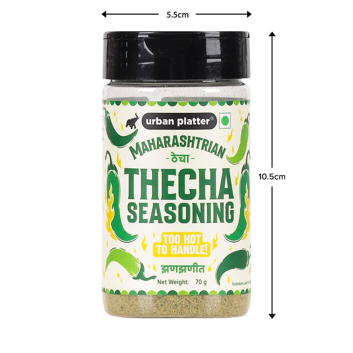 Urban Platter Thecha Seasoning, 70g (Authentic Maharashtrian Condiment | Bold Chilli, Garlic & Peanut Blend | Perfect for Fries, Pasta & Rice)