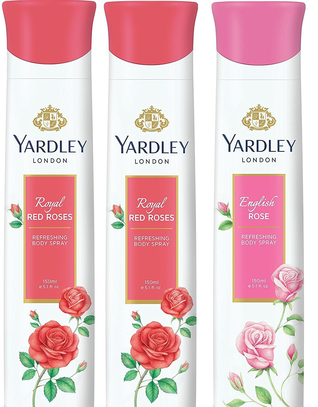 Yardley London English Rose 1 & Red Rose 2 Spray Deodorant Combo For Women(Pack Of 3)