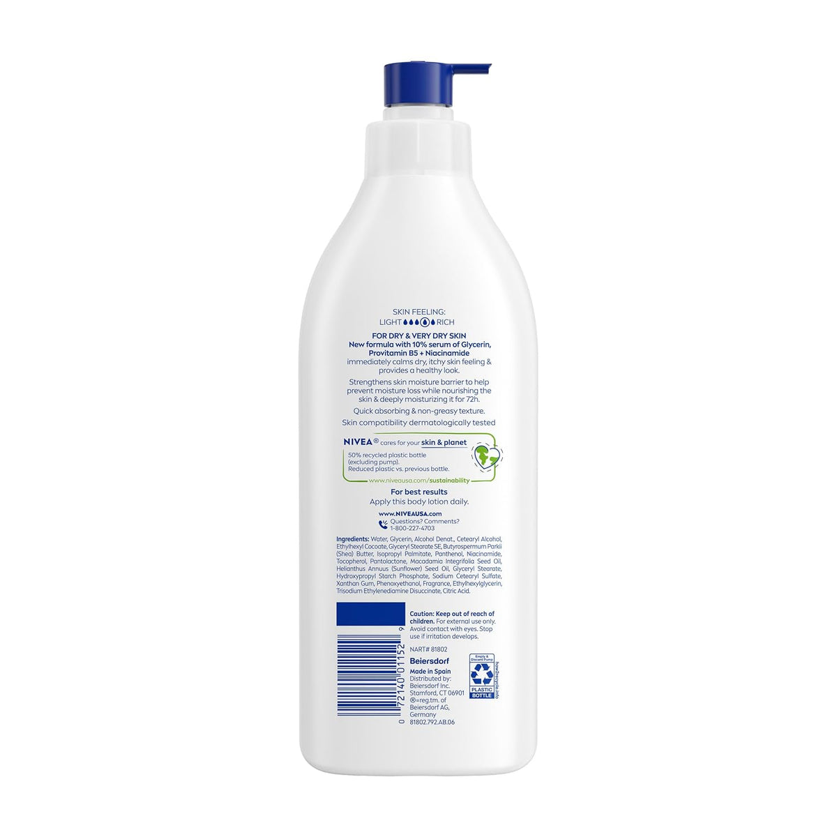 Nivea Extended Moisture Body Lotion for Dry to Very Dry Skin,500.00 ml (Pack of 1)