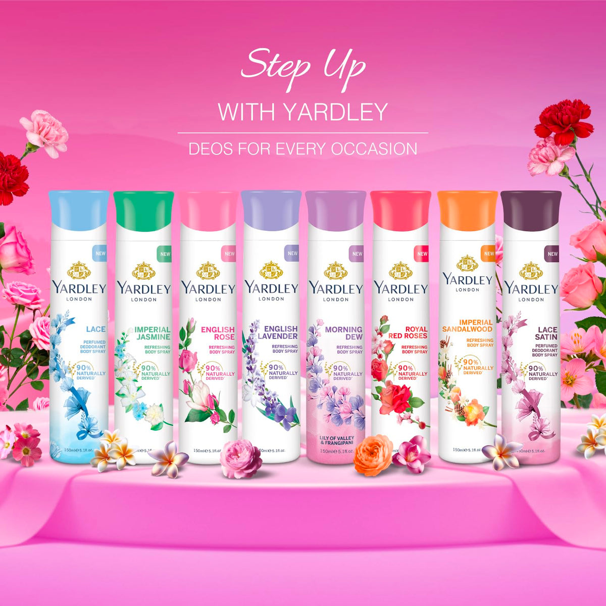 Yardley London English Rose Refreshing Deodorant Body Spray For Women, 150ml