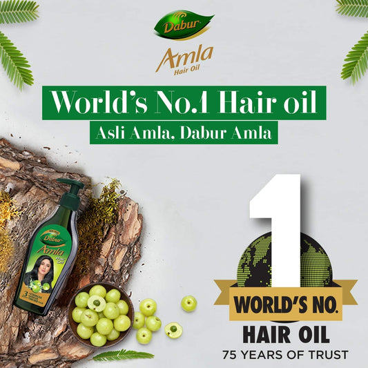 Dabur Amla Hair Oil - 1100ml (550ml x 2) | For Strong, Long and Thick hair | Nourishes Scalp | Controls Hair Fall, Strengthens Hair & Promotes Hair Growth