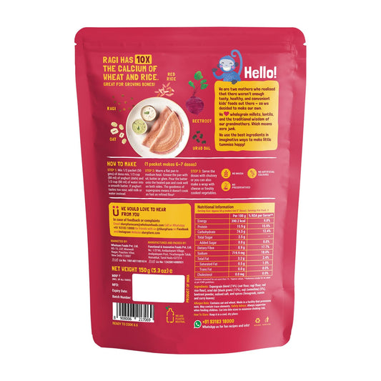 Slurrp Farm Millet Dosa Instant Mix | Supergrains And Beetroot | Natural And Healthy Food, 150g (Pack Of 3)