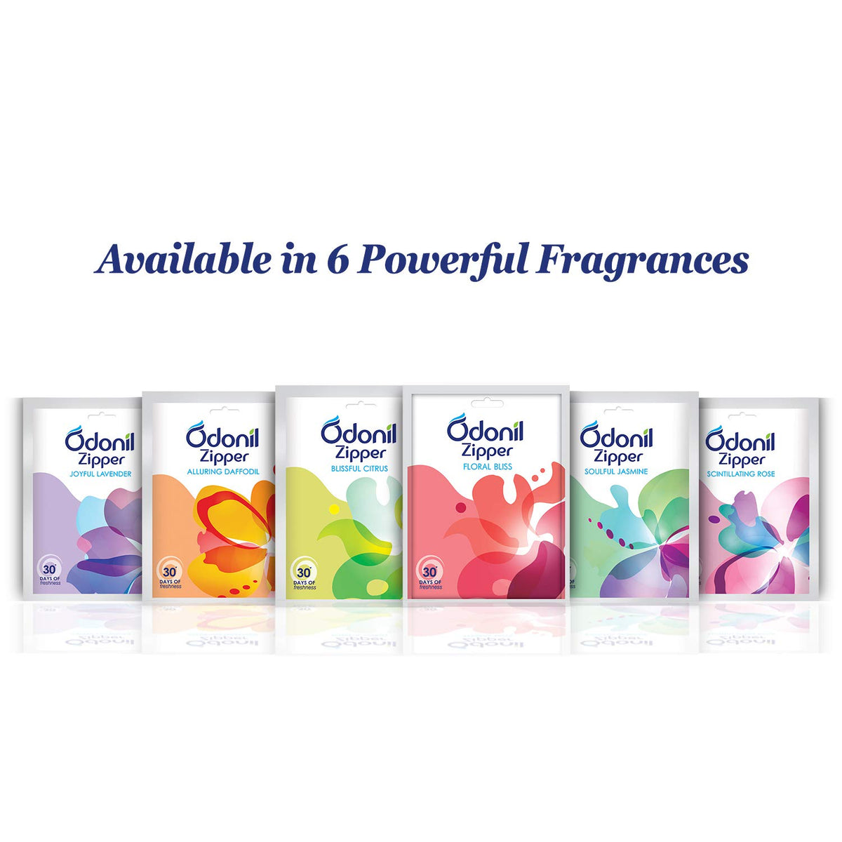 Odonil Bathroom Air Freshener Zipper Mix -30gm (10gm*3, Citrus, Jasmine,Lavender)
