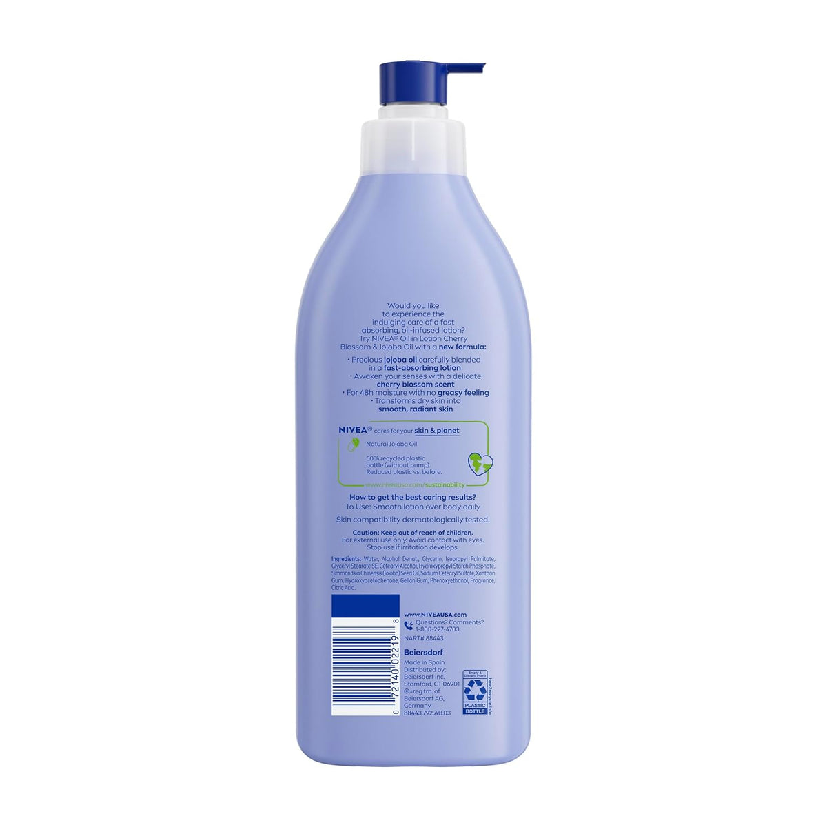 NIVEA Oil Infused Cherry Blossom and Jojoba Oil Body Lotion,499.8 ml (Pack of 1)