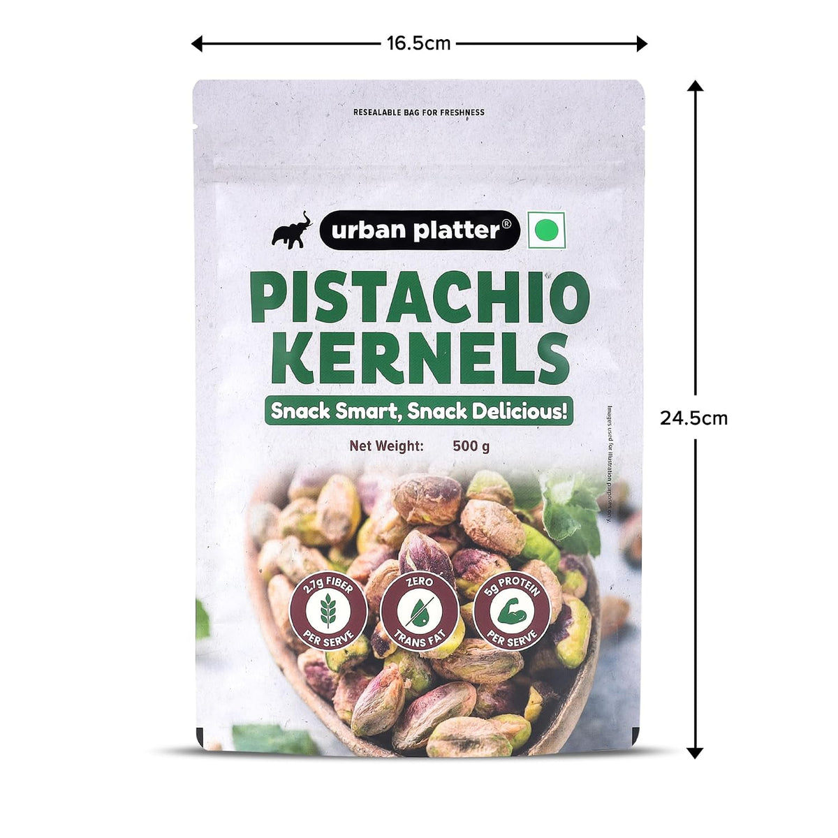 Urban Platter Pistachio Kernels, 500g (Shell Removed Pista | Unroasted and Unsalted | fibre & Protein-Rich | Heart-Healthy Snack)
