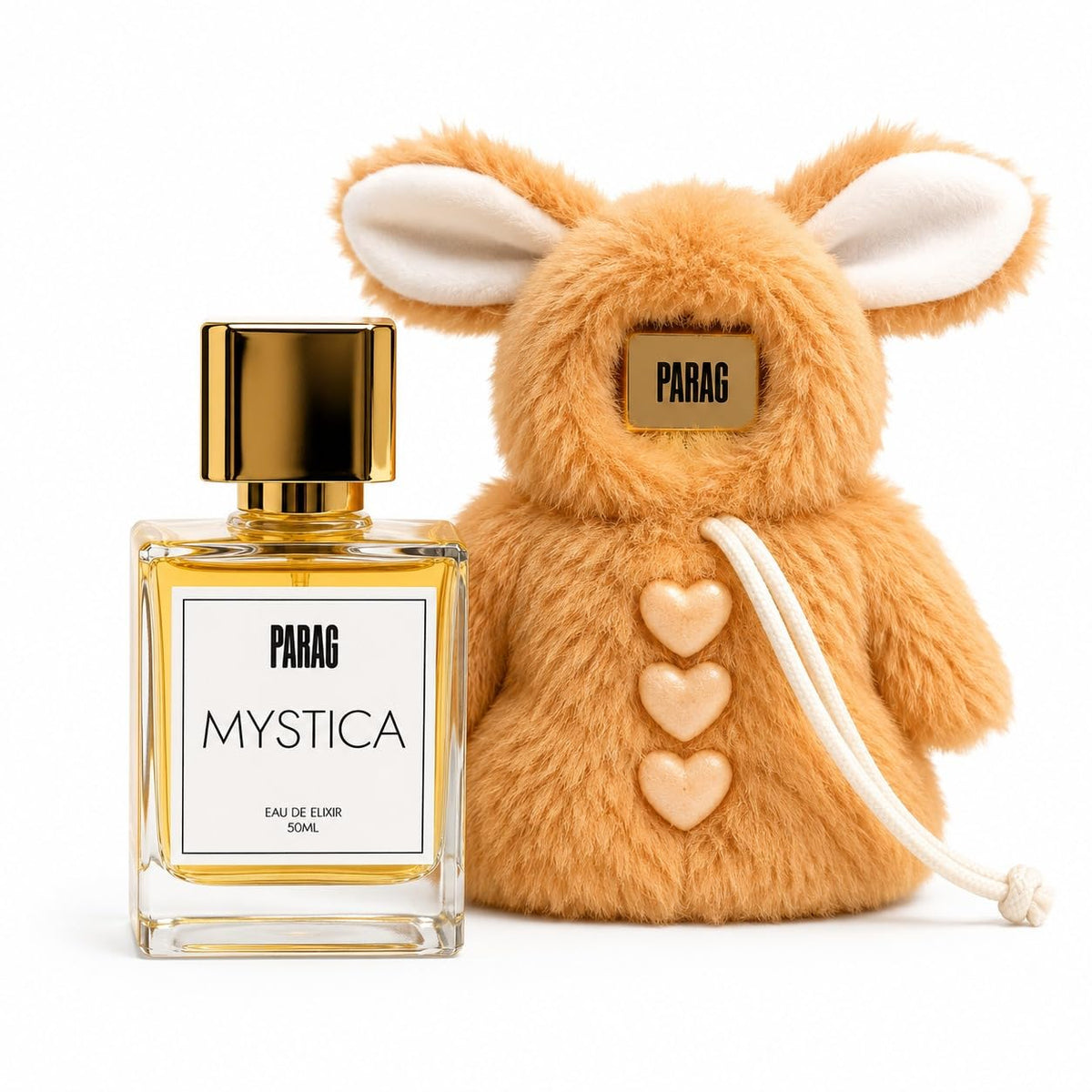Parag Fragrances Mystica Eau De Elixir Perfume Gift Set for Men & Women | 50ml Long Lasting Luxury Fragrance with Premium Teddy Bear Pouch | Unisex Eau De Elixir
