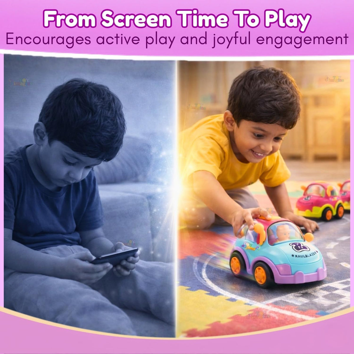 Toy Imagine Kids Friction Car Set Pack of 12