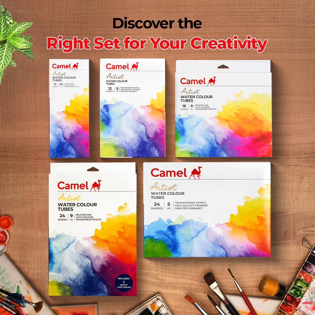 Camel Artist's Water Color - 20ml Each, 12 Shades