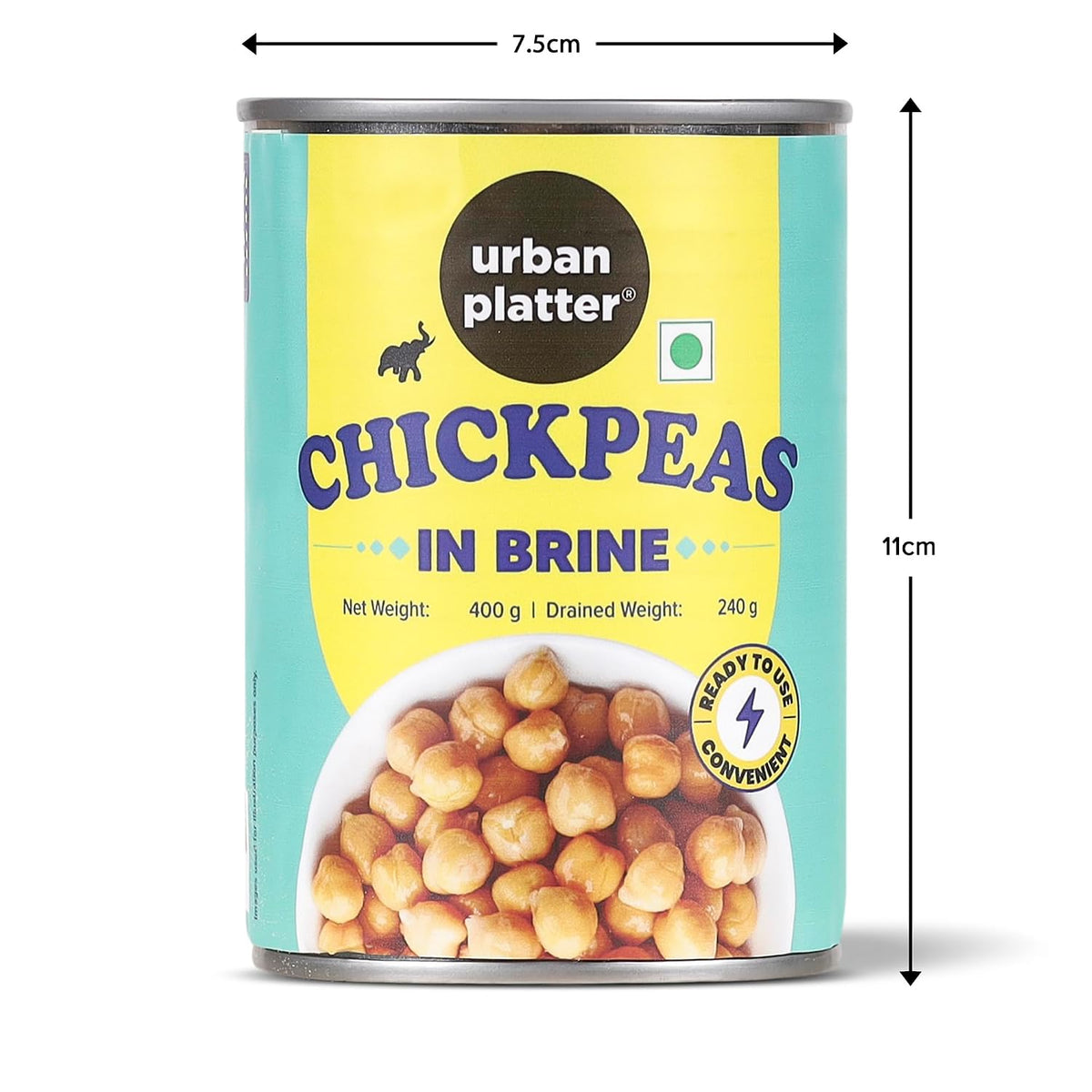 urban platter Ready to Use Chickpeas in Brine, 400 g (Drained Weight 240g)