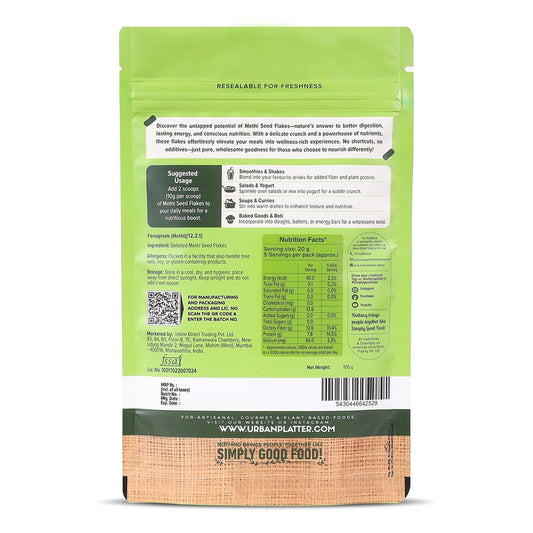 Urban Platter Methi Seed Flakes, 100g (Fenugreek Seed Flakes for improved digestion, reduced bloating, and everyday gut wellness)