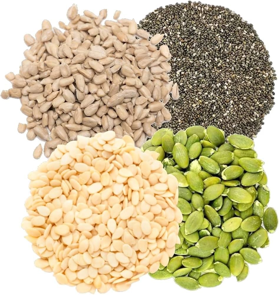 NatureVit Healthy Seeds Combo of 800 Gram (Pack of 4) | 200g Each | Watermelon, Pumpkin, Sunflower, & Chia | Super Saver Combo