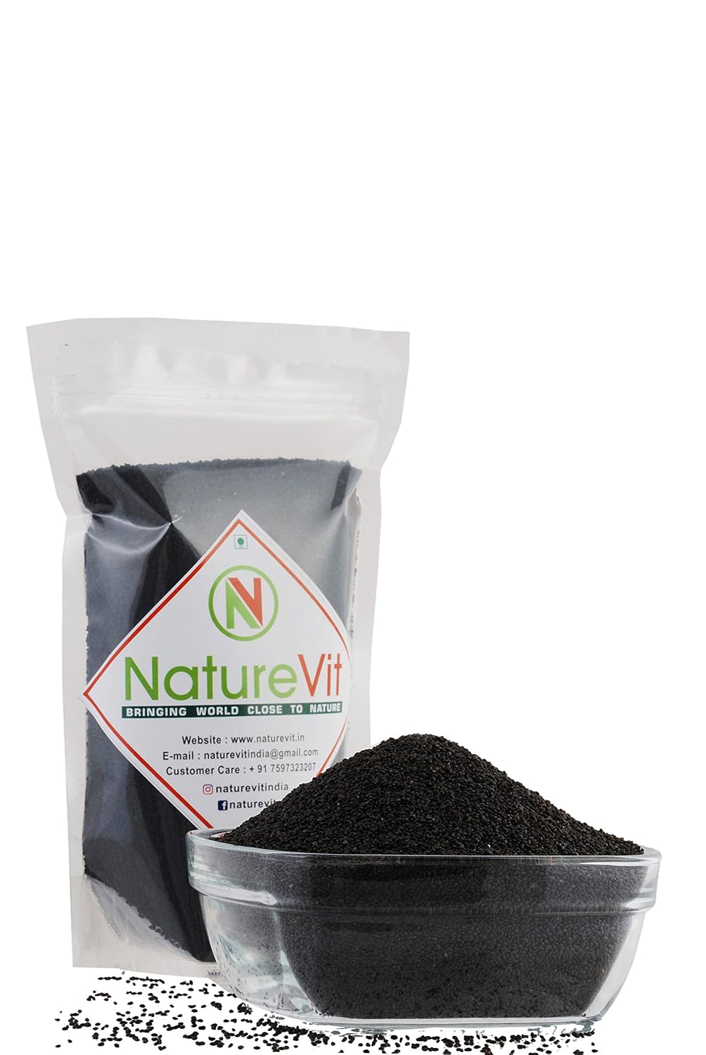 NatureVit Kalonji Seeds 400 Gram | Nigella Seeds for Cooking & Hair Growth | Indian Superfood | Adds Flavour to Breads & Curries | 100% Natural & Pure