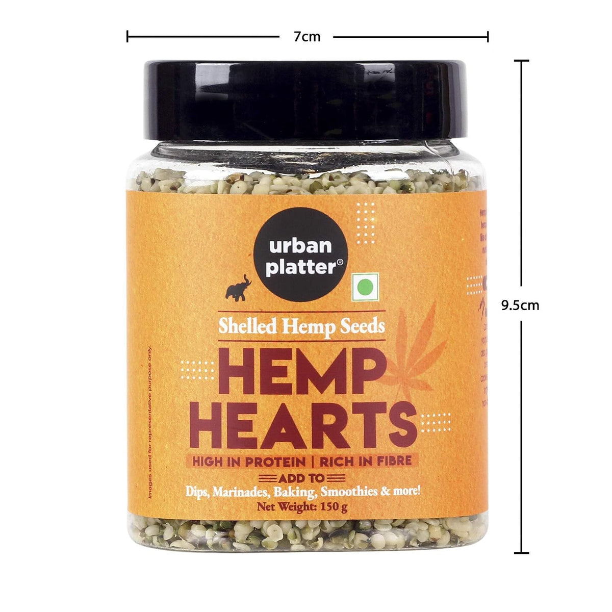 urban platter Hemp Hearts, 150G (Hulled Hemp Seeds,High In Protein,Rich In Fibre,Nutty & Crunchy,Allergen-Free Superfood,Garnish Or Add To Smoothies, Sauces, Dips, And Marinades,Plant-Based Protein)