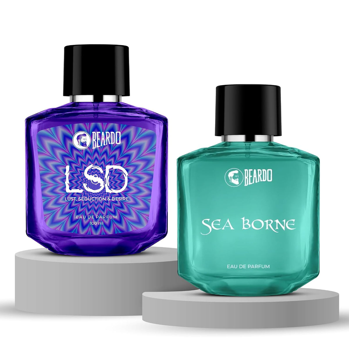 Beardo Sea Borne & LSD Perfume for Men-100ml X 2 | Long Lasting Fragrance | Date Night Perfume for Men | Gift for Men | Boyfriend