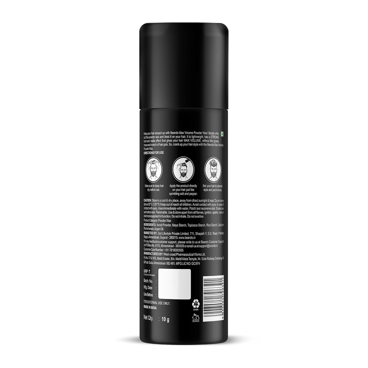 BEARDO Max Volume Powder Wax 10 gm | Strong Hold | Hair Styling Wax Set of 2 Hair Powder 20 g