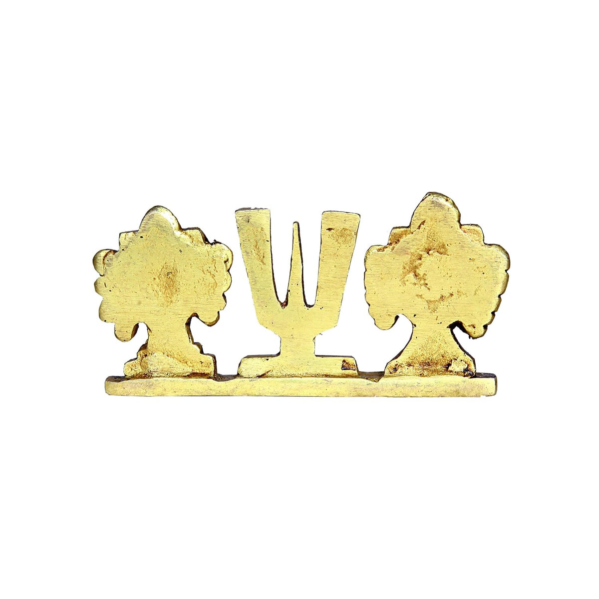 Aalayam Selveer Thenkalai Shankh Chakra Namah Stand | Thenkalai Shankh Chakra Nama Stand | Thenkalai Thiruman Sangu Chakram Stand 5cm Height Brass Gold Colour 1 Piece