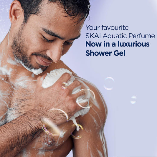 Bella Vita Luxury Skai Aquatic Body Wash Refreshing Shower Gel for Deep Cleansing, Hydrating & Moisturising Skin with Aloe Vera 500 Ml