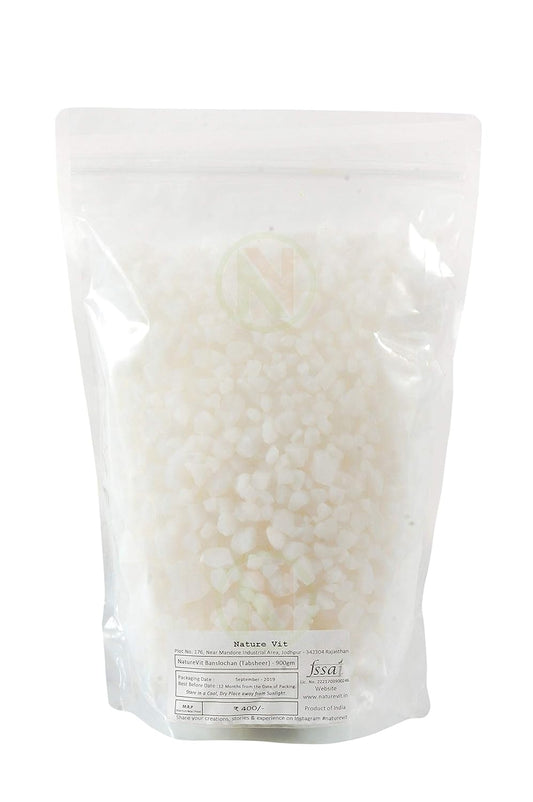 NatureVit Banslochan, 400g | Natural Bamboo Silica | Ayurvedic Ingredient for Bone Strength, Immunity & Skin Health | Safe for Infants & Adults | Edible Raw Bamboo Extract