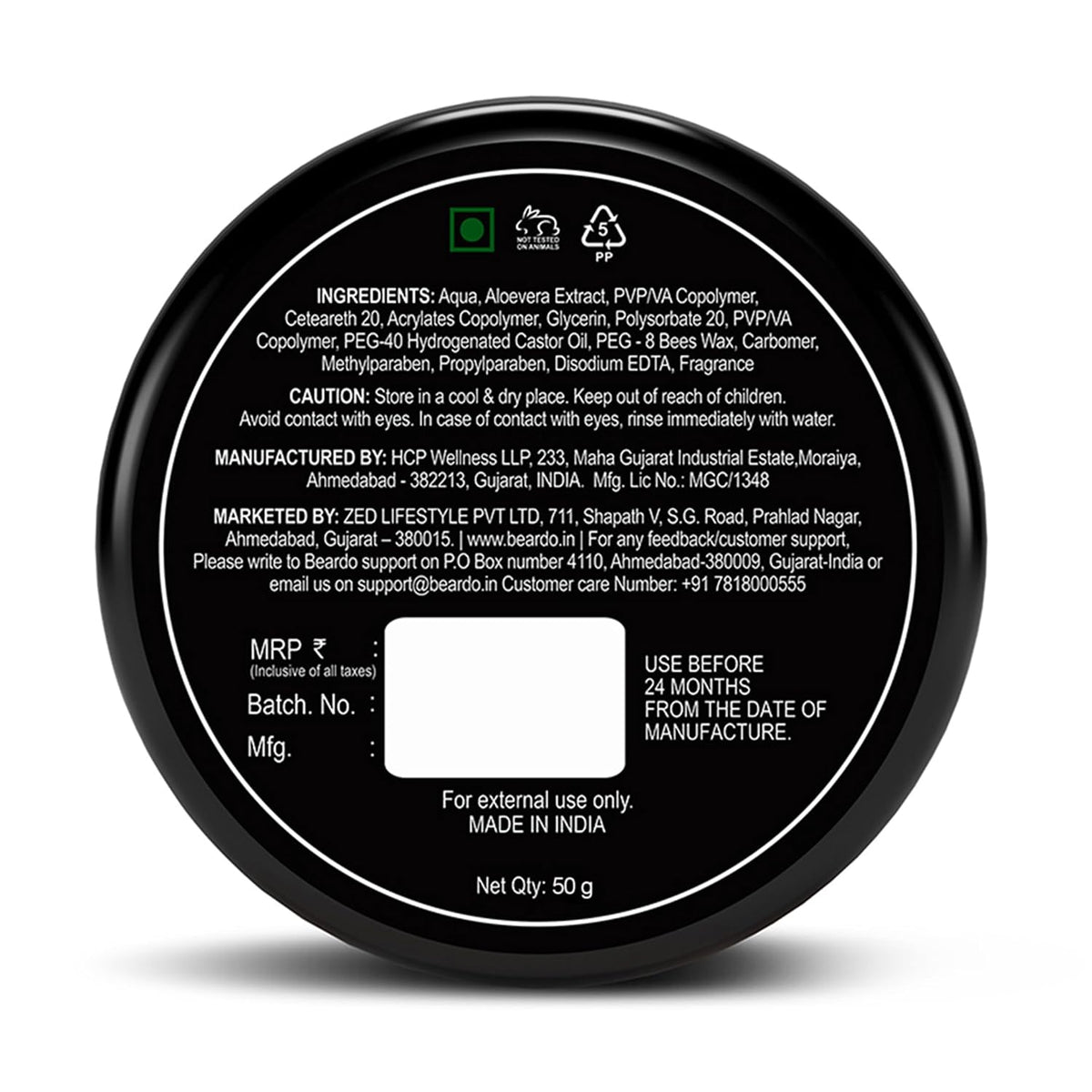 Beardo Xxtra Stronghold Hair Wax, 50 gm | Crystal Hair Wax for Men | Hair Wax Men | Hair Styling Wax for Glossy Finish & Shine | Extra Strong Hold Wax
