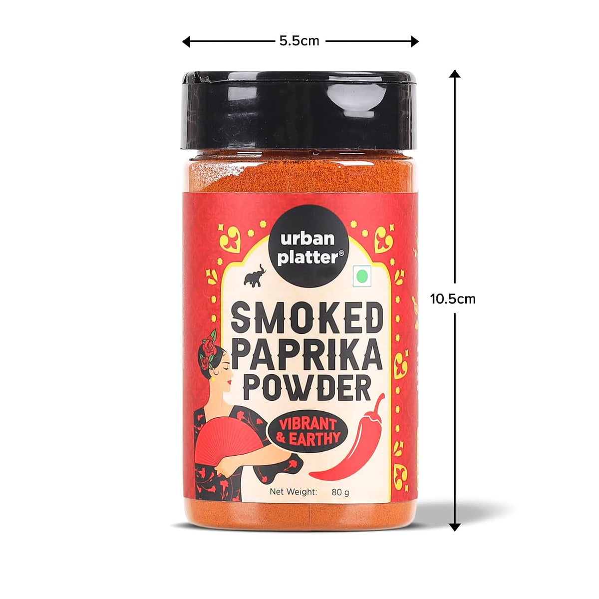 Urban Platter Smoked Paprika, 80g (Bold, Smoky & Sweet | Adds Depth, Colour & Earthy Heat to Grills, Roasts, Pasta, Sauces & Global Cuisines)