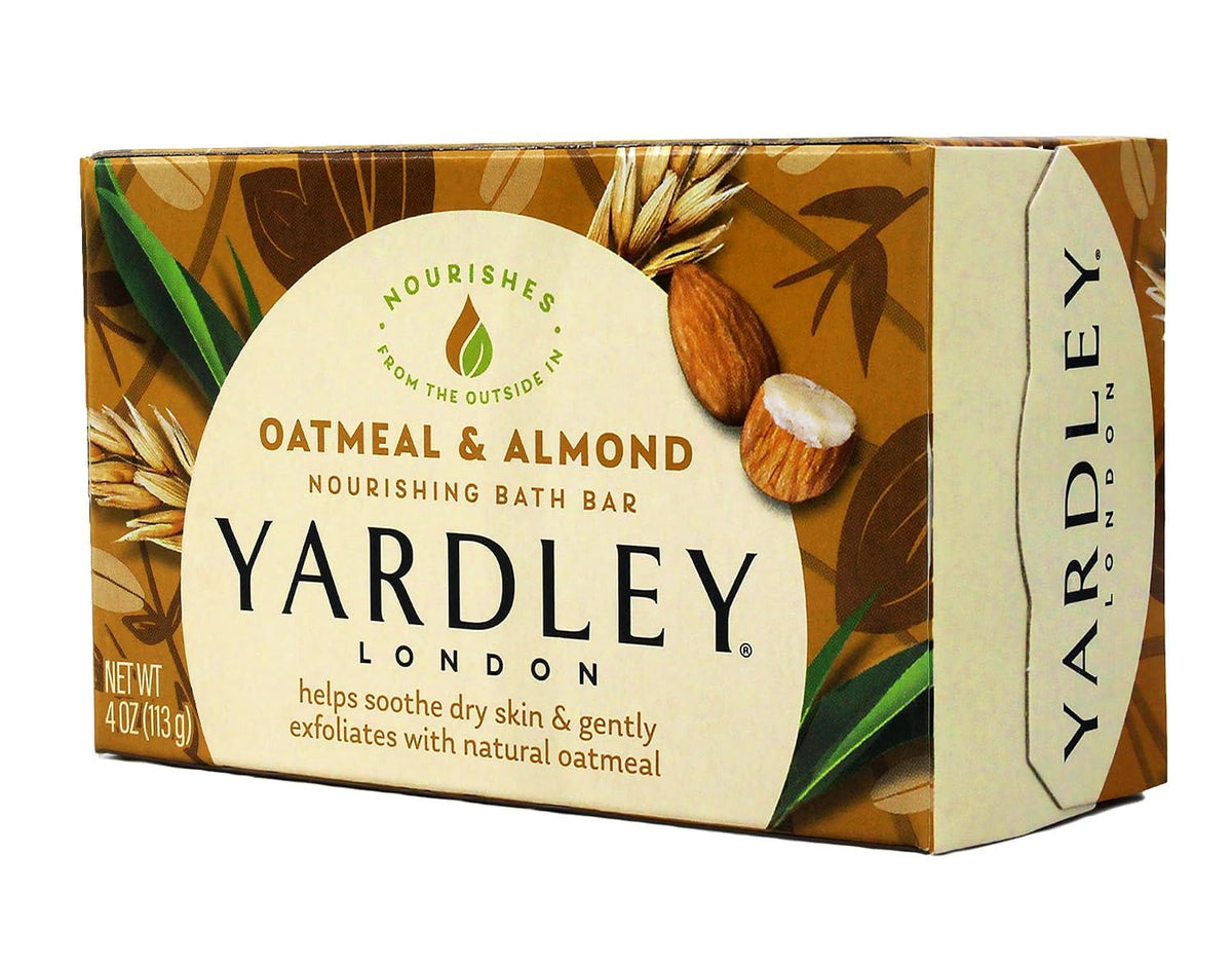 Yardley London Moisturizing Bar Oatmeal & Almond with Natural Oats 4.25 oz (Pack of 2)