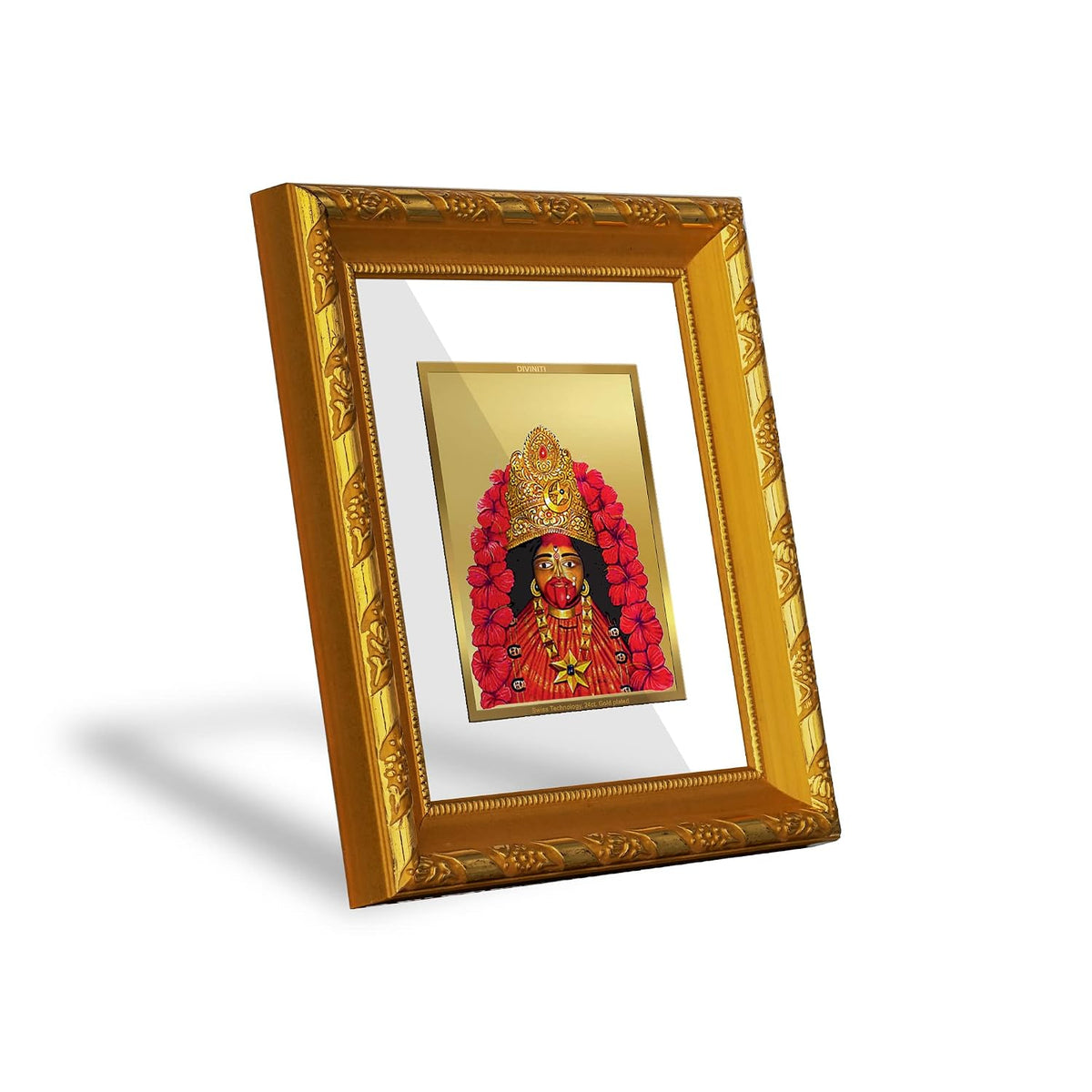 Diviniti Maa Tara Gold Plated Wall Photo Frame, Table Décor| DG Frame 103 Size 1 and 24K Gold Plated Foil| Religious Photo Frame Idol For Pooja, Gifts Items (16.5 CM X 15.5 CM)