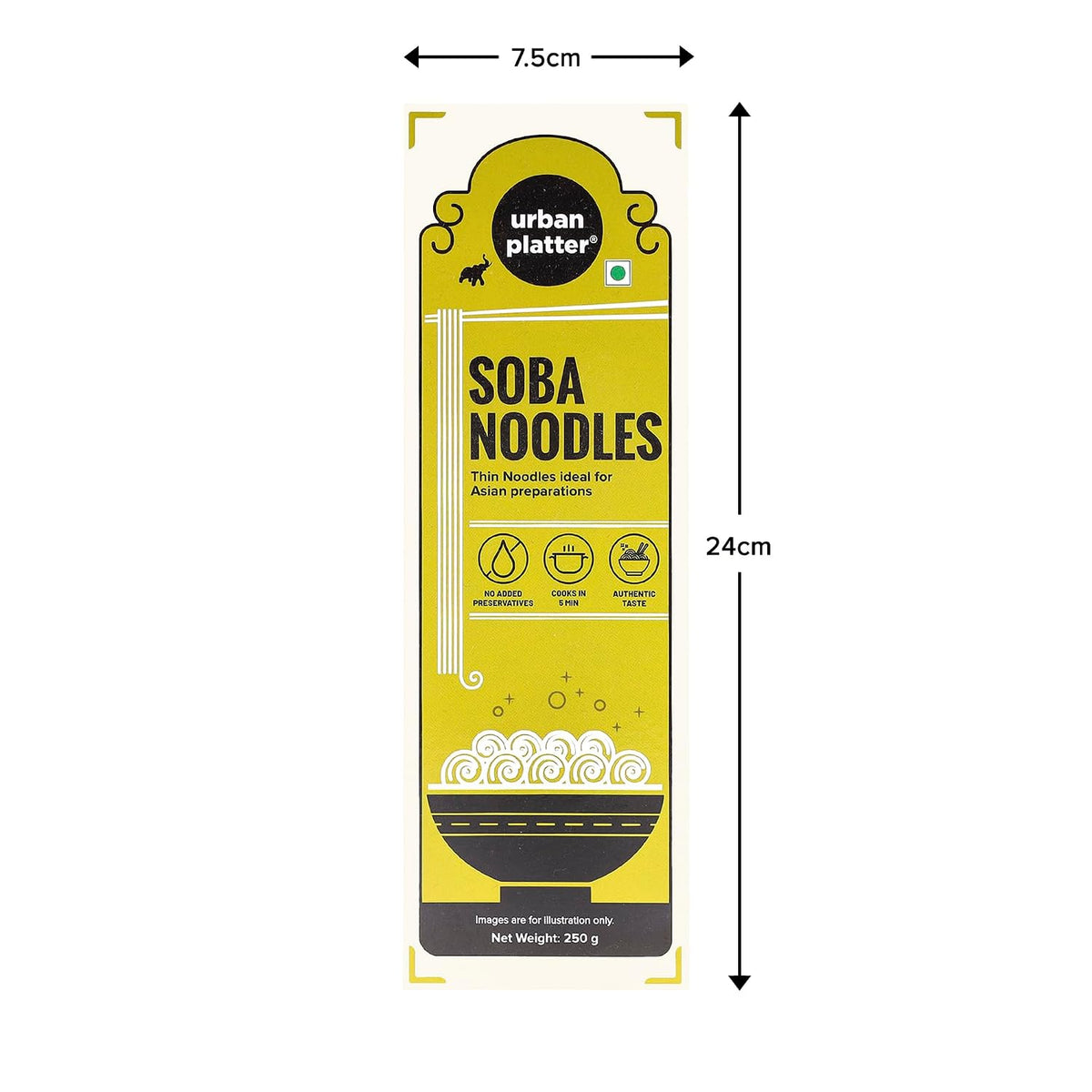 Urban Platter Soba Noodles, 250g (Thin Buckwheat Noodles, Ideal for Asian Preparations, No Added Preservatives)