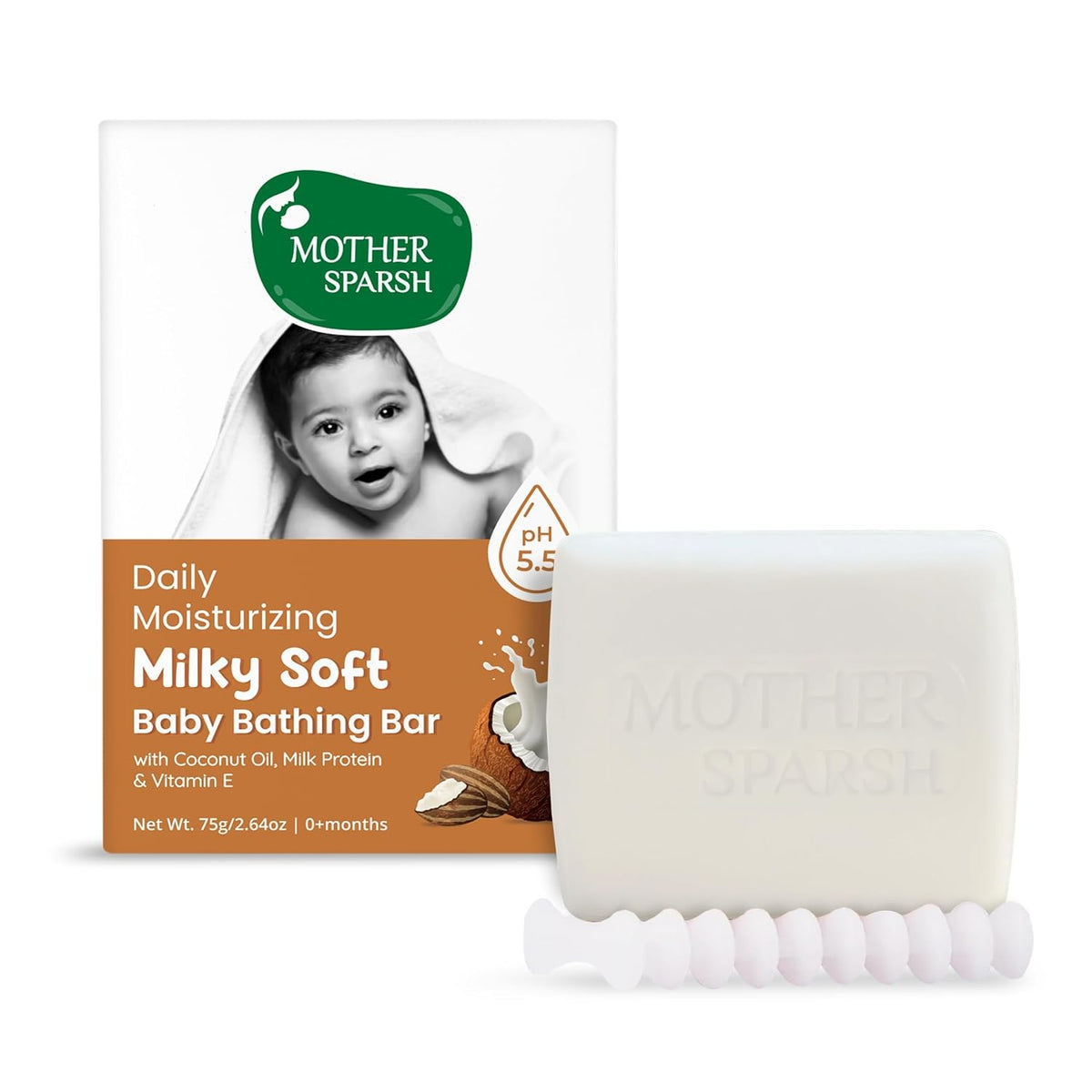 Mother Sparsh Milky Bathing Soap Bar 75g + Milky Lotion for Babies 200ml + Milky Face Cream for Babies 50g