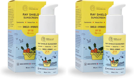 Little Rituals Baby Sunscreen for Kids 0-15 Yrs SPF 50 PA++++ Organic & Natural Lotion, UVA UVB IR, Blue Light, Wifi Radiation, Protection, Hypoallergenic, SWISS Tech, Daily Use Sunblock - 50gm
