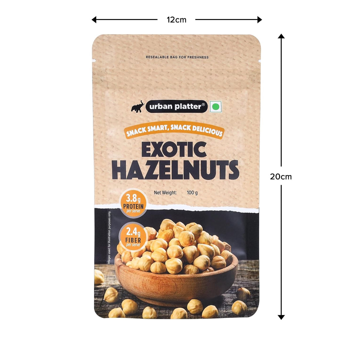 Urban Platter Exotic Hazelnuts, 100g, (Protein & Fiber Rich, For Confectionery, Baking, Nut Pastes & Dessert)