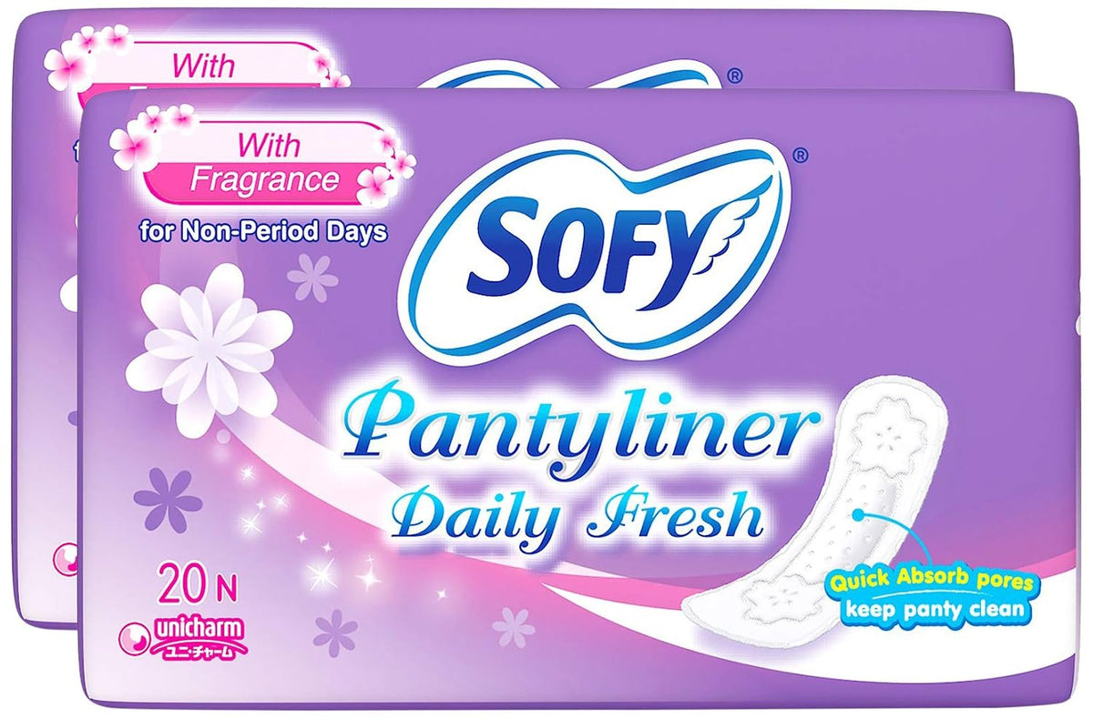 Sofy Daily Fresh Panty Liner, 20 Pieces (Pack of 2)