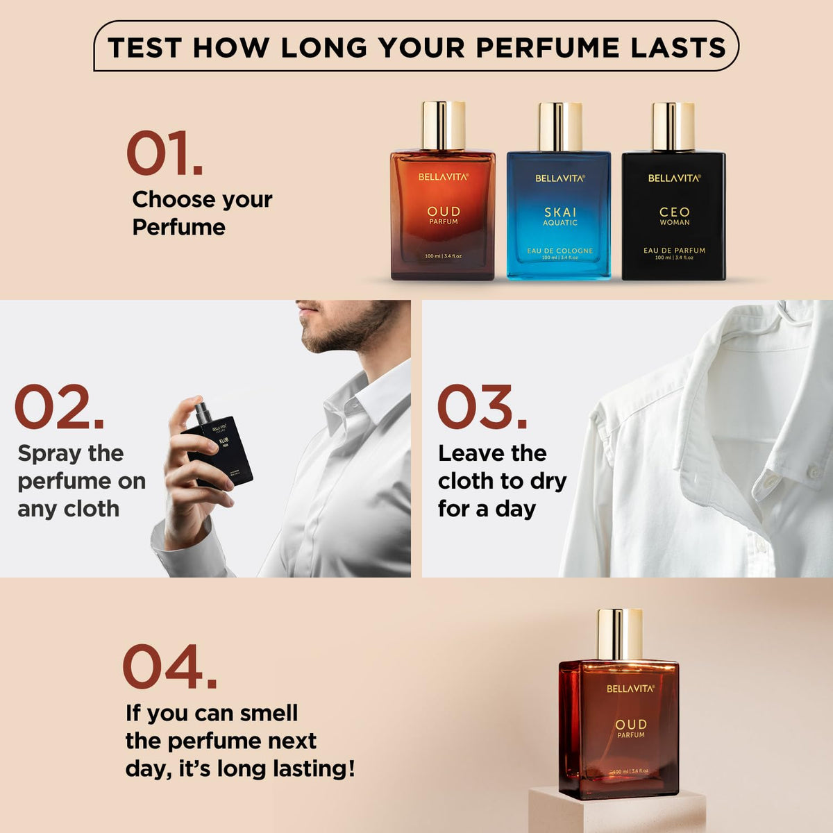 Bella Vita Luxury 4X20 Ml With Klub Oud Ceo G.O.A.T Woody Citrusy Oud Parfum Intense Liquid Perfume For Unisex With Carnation Vanilla Cedarwood Woody Oriental Long Lasting Fragrance,100 Ml,Brown