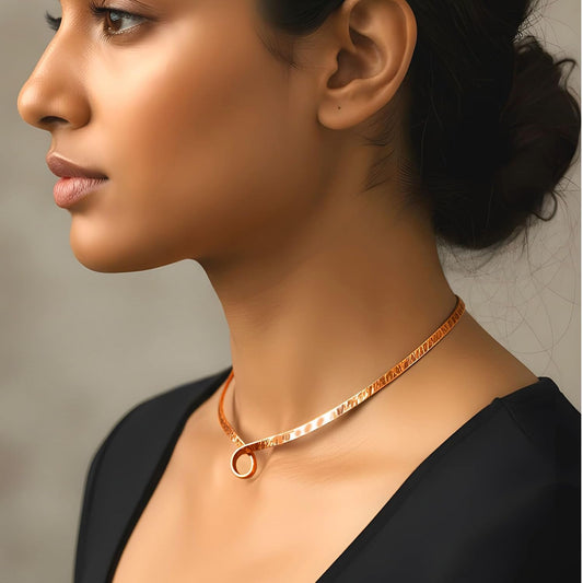 SHINDE EXPORTS pure copper Hasli necklace jewellery choker for women (Design 4)