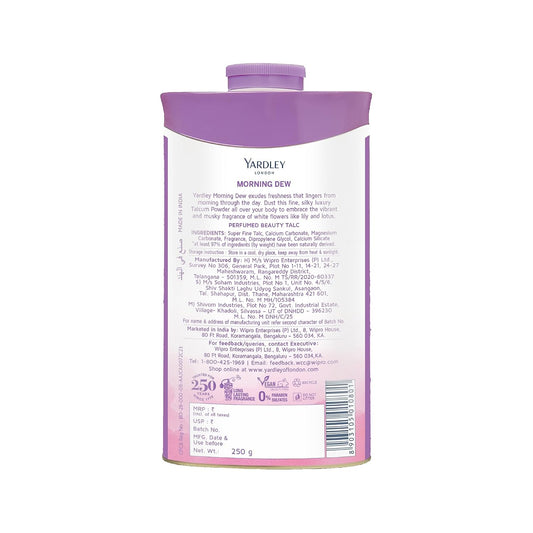 Yardley London Morning Dew Perfumed Beauty Talc | For Fragrant Glow |250 g