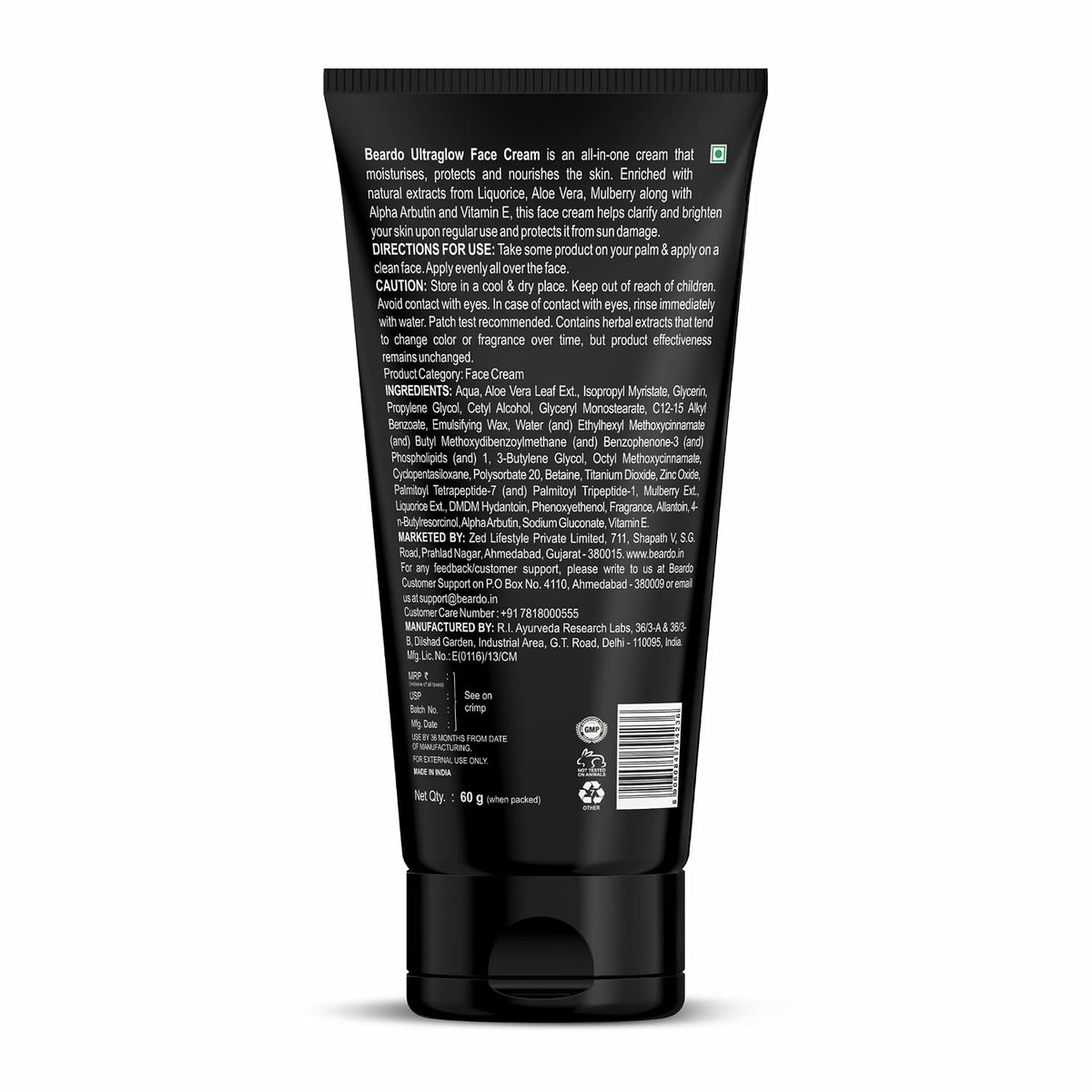 Beardo Ultraglow All in One Face Cream For Men with SPF 30, 60g | Aloe Vera With Vitamin E for Skin Brightening & Dark Spots Reduction