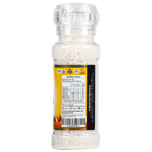 Urban Platter Summer Harvest Desert Salt Grinder, 200g (Powdered by Lunn | Summer Harvest | Sparkling White Crystals | Longer Dried Salt)