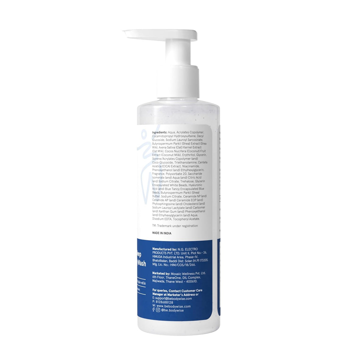 Be Bodywise Triple Milk Deep Moisturizing Body Wash 250ml |For Dry & Dehydrated Skin | With 6% Triple Milk Extracts & 3% Hydrating Boosters | Lasting Hydration & Skin Barrier Support | Paraben & SLS Free