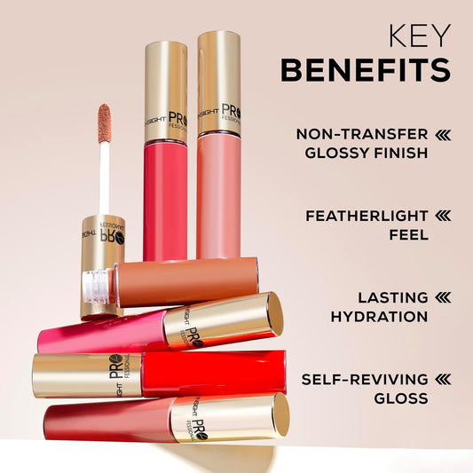 INSIGHT Radiant Lip Color (Purple Rain) | Glossy Finish | Lightweight Formula with Glass-Like Shine | Enriched with Hyaluronic Acid & Avocado Oil for Hydrated, Soft, Nourished Lips, 7g (Pack of 2)