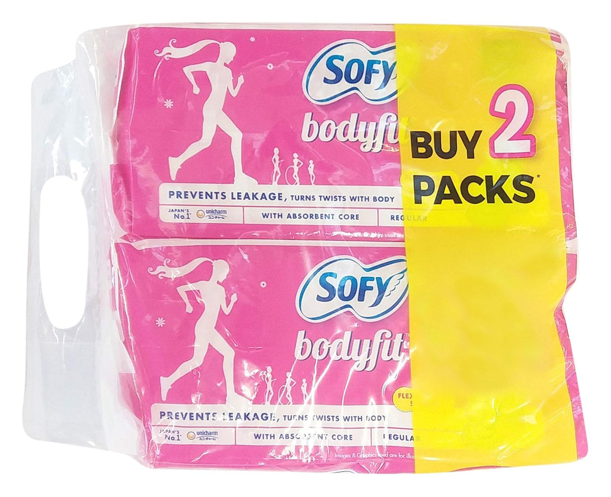 Sofy Sanitary Pads for women - Regular Body Fit, 2x16 Pieces Combo Pack