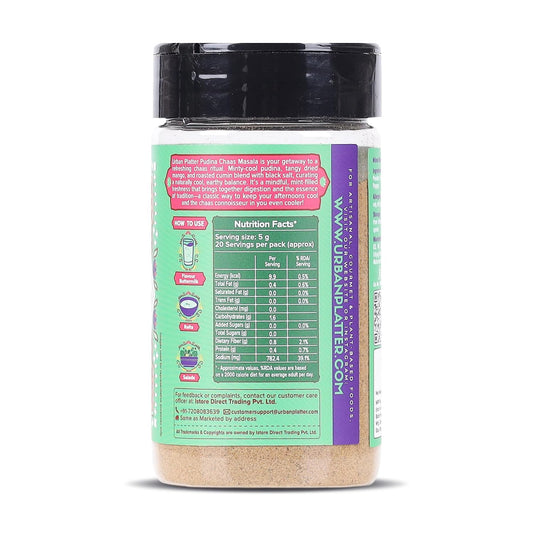 Urban Platter Pudina Chaas Masala, 100g (Everyday Refreshment Essential | Digestive-Friendly | Additive & Preservative-free)