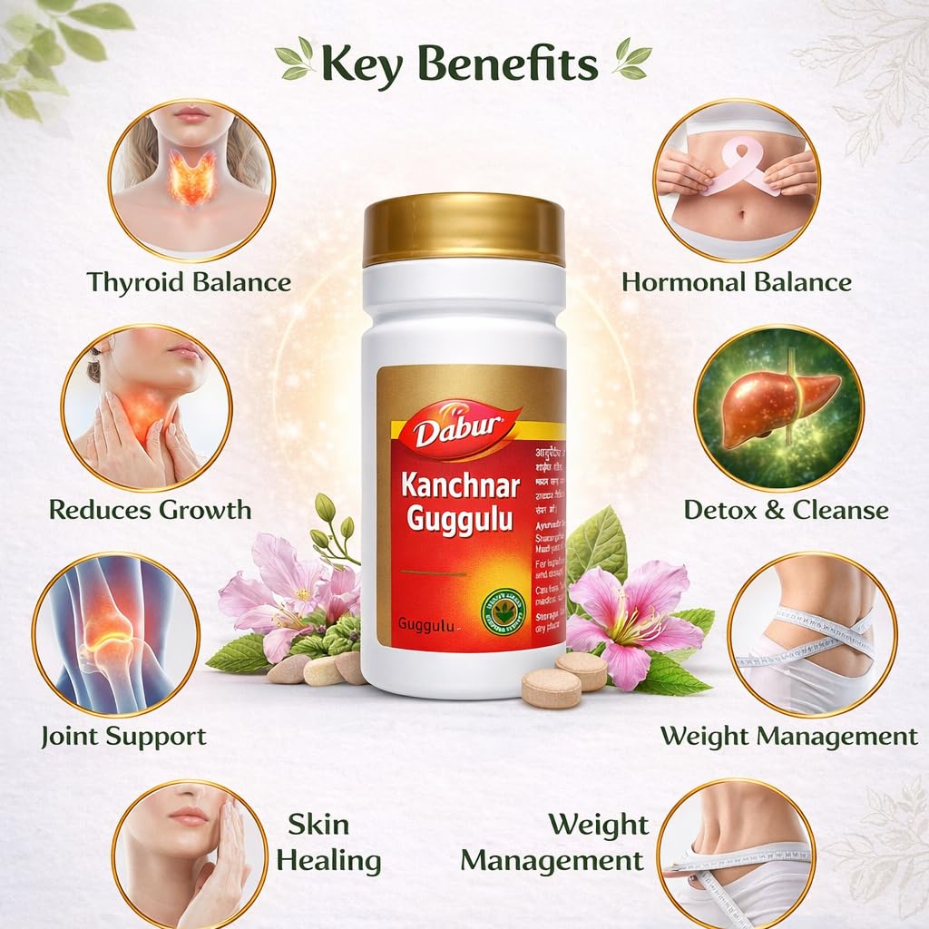 N.R. Gandhi Dabur kanchnar guggulu tablets | Ayurvedic Vatis | 80 Tablets